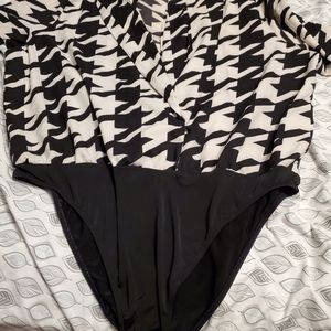 Blk and wht bodysuit